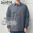 画像1: SUGAR CANE シュガーケーン SC29585 FICTION ROMANCE 8.5oz. BLACK WABASH STRIPE WORK SHIRT ブラックウォバッシュ ストライプワークシャツ ブラックの硫化染料でベース ドットストライプ ヴィンテージウェア (1)