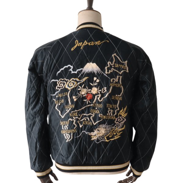 画像5: TAILOR TOYO テーラー東洋 TT15792-128 Mid 1950s Style Velveteen Souvenir Jacket “ROARING TIGER” × “JAPAN MAP” 別珍スーベニアジャケット 別珍 スカジャン 虎 日本地図リバーシブル 2トーン サテン生地 スーベニアジャケット 刺繍 (5)