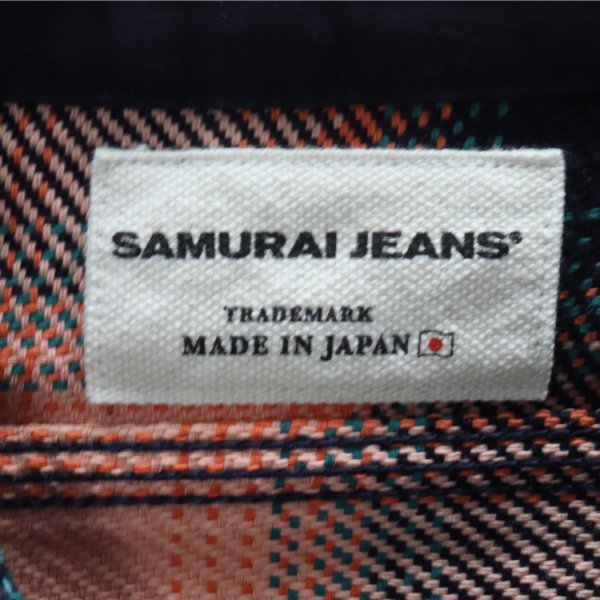 画像6: SAMURAI JEANS サムライジーンズ SIN25-01 ロープインディゴヘビーネルワークシャツ ネルシャツ  チェックシャツ 長袖シャツ  (6)