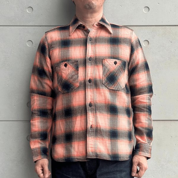 画像2: SAMURAI JEANS サムライジーンズ SIN25-01 ロープインディゴヘビーネルワークシャツ ネルシャツ  チェックシャツ 長袖シャツ  (2)