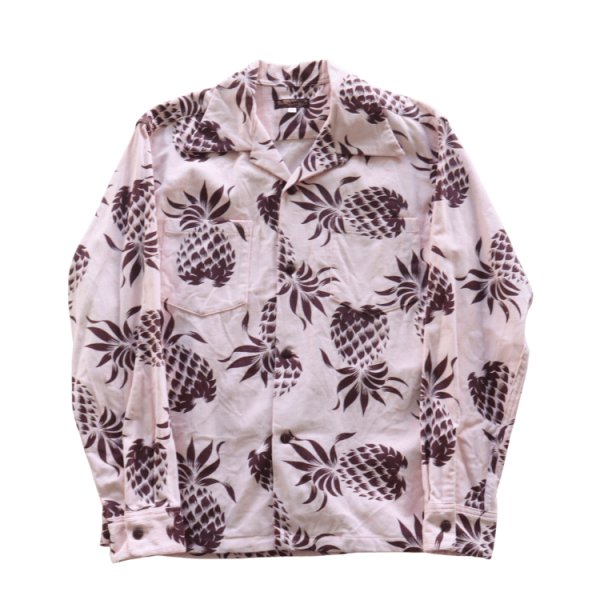 画像4: SUN SURF サンサーフ SS29580 L/S CORDUROY OPEN SHIRT “DUKE'S PINEAPPLE” 長袖 アロハシャツ デューク・カハナモク パイナップル コットン100% (4)