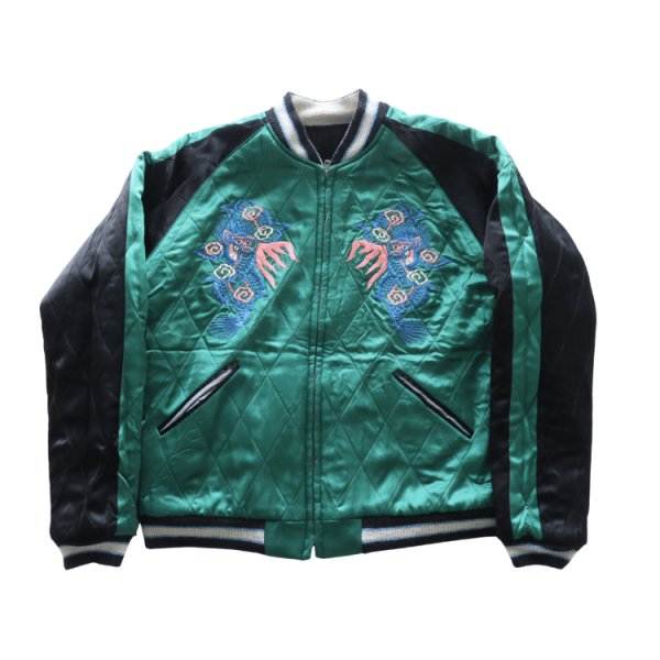 画像15: TAILOR TOYO テーラー東洋 TT15809-119 Mid 1950s Style Velveteen × Acetate Quilted Souvenir Jacket “Stencil Paint” TOYO ENTERPRISE 60th Anniversary Special Edition “TIGER HEAD” × “EAGLE” 別珍スカジャン 白虎 鷲 リバーシブル スーベニアジャケット 刺繍 東洋エンタープライズ60周年記念 スペシャルエディション (15)