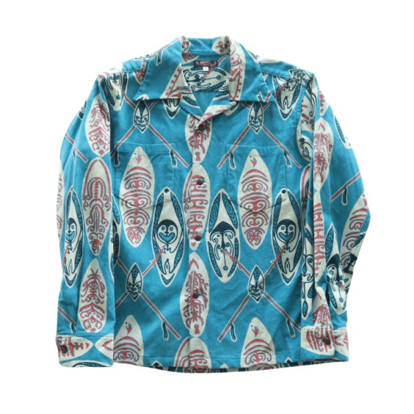 画像4: SUN SURF サンサーフ SS29581 CORDUROY L/S OPEN SHIRT "GOD'S SHIELD" 長袖 アロハシャツ コーデュロイオープンシャツ コットン100% (4)