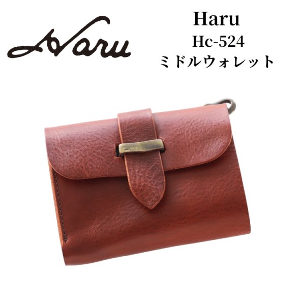 画像1: 池之端銀革店 Haru HC-524 イタリアンレザーミドルウォレット 三つ折り財布 レザーウォレット 大容量コインポケット (1)