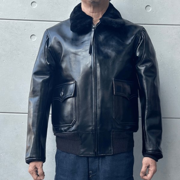 画像2: BUZZ RICKSON'S バズリクソンズ BR80655 WILLIAM GIBSON COLLECTION Type BLACK AN-J-3A HORSEHIDE MODELウィリアムギブソンコレクション ブラックAN-J-3A ホースハイドモデル 革ジャン 馬革 レザージャケット 小説家 ウィリアム・ギブソン ブラックシリーズ (2)