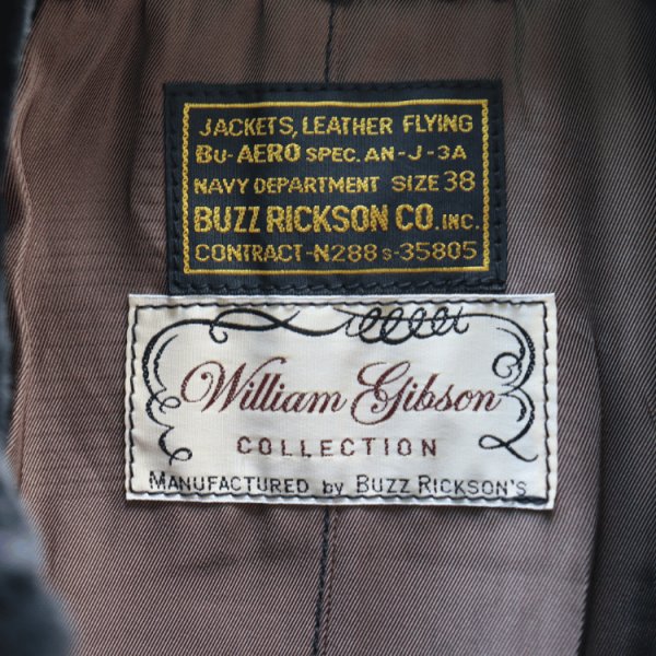画像6: BUZZ RICKSON'S バズリクソンズ BR80655 WILLIAM GIBSON COLLECTION Type BLACK AN-J-3A HORSEHIDE MODELウィリアムギブソンコレクション ブラックAN-J-3A ホースハイドモデル 革ジャン 馬革 レザージャケット 小説家 ウィリアム・ギブソン ブラックシリーズ (6)