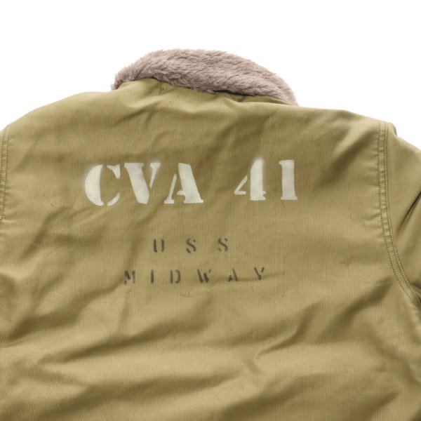 画像17: BUZZ RICKSON'S バズリクソンズ BR15766 Type N-1 Khaki NAVAL CLOTHING DFPOT DEMOTEX-ED STENCIL MIDWAY N-1 デッキジャケット ミリタリー カーキモデル ステンシル (17)