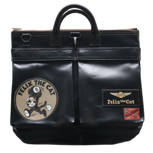 画像2: TOYS McCOY トイズマッコイ TMA2523 LEATHER HELMET BAG FELIX THE CAT " 8 BALL " レザーヘルメットバッグ フィリックス エイトボールレザーバッグ ショルダーバッグ ハンドバッグ ホースハイド ヘルメットバッグ (2)