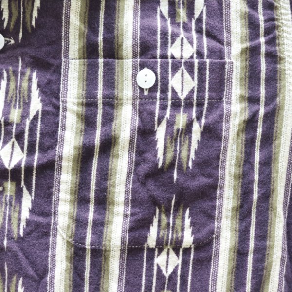 画像9: CUSHMAN クッシュマン 25708 NATIVE PURINT NEL OPEN COLLAR SHIRTS ネイティブプリントネルオープンカラーシャツ ネルシャツ ネイティブプリント 長袖シャツ (9)