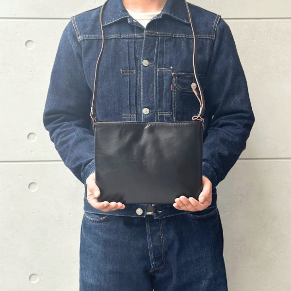 画像2: Y'2 LEATHER ワイツーレザー BG-18 NATURAL SCAR HORSE SACOCHE BAG ナチュラルスカー ホース サコッシュバッグ ショルダーバッグ  馬革 本革 (2)