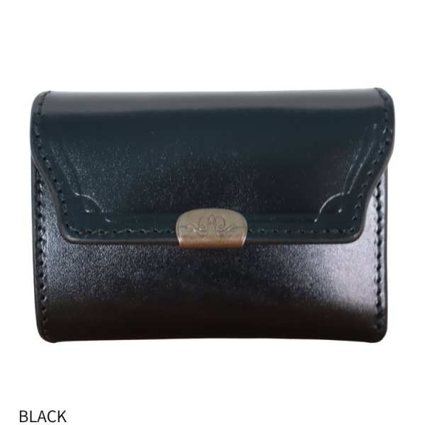 画像2: 池之端銀革店 Dual DCr-1040 サドルプルアップ コンパクトウォレット ミニ財布 コンパクトウォレット カードケースサイズ クラシカルデザイン サドルプルアップレザー 最小クラス 革製品 日本製 (2)