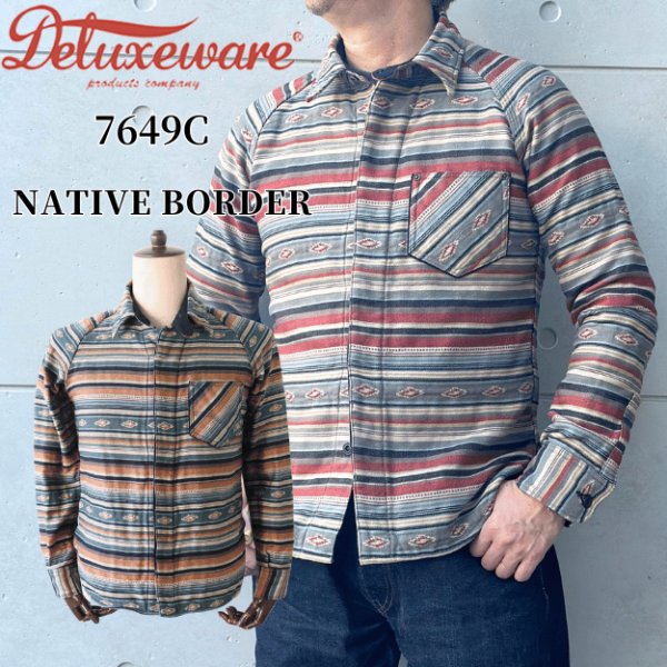 画像1: DELUXEWARE デラックスウエア 7649C NATIVE BORDER ネイティブボーダー ヘビーネルシャツ ネルシャツ ネイティブボーダーネルシャツ ヘビーネル (1)