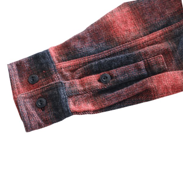 画像10: CUSHMAN クッシュマン 25706 COTTON TWEED CHECK HALF ZIP WORK SHIRTS コットンツイードチェックハーフジップワークシャツ オンブレチェック ハーフジップ チェックシャツ 長袖シャツ (10)