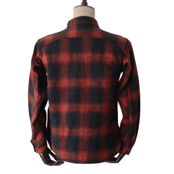 画像5: CUSHMAN クッシュマン 25706 COTTON TWEED CHECK HALF ZIP WORK SHIRTS コットンツイードチェックハーフジップワークシャツ オンブレチェック ハーフジップ チェックシャツ 長袖シャツ (5)