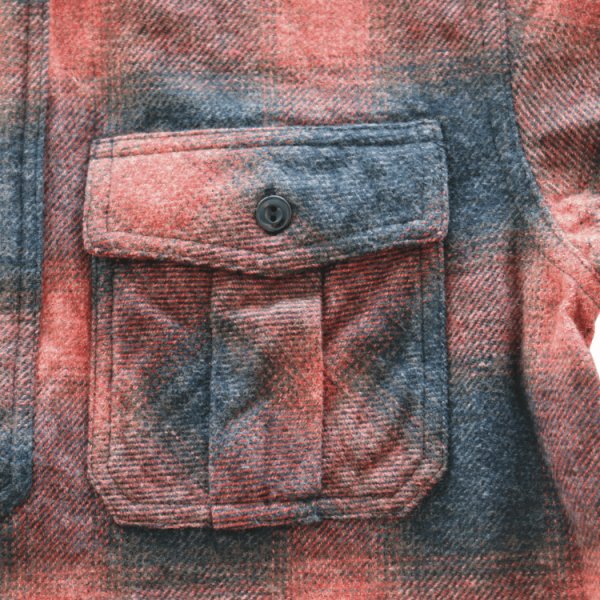 画像9: CUSHMAN クッシュマン 25706 COTTON TWEED CHECK HALF ZIP WORK SHIRTS コットンツイードチェックハーフジップワークシャツ オンブレチェック ハーフジップ チェックシャツ 長袖シャツ (9)