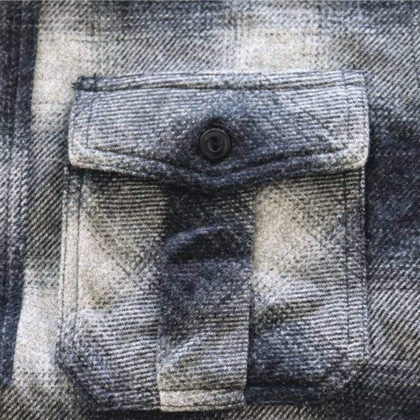 画像17: CUSHMAN クッシュマン 25706 COTTON TWEED CHECK HALF ZIP WORK SHIRTS コットンツイードチェックハーフジップワークシャツ オンブレチェック ハーフジップ チェックシャツ 長袖シャツ (17)