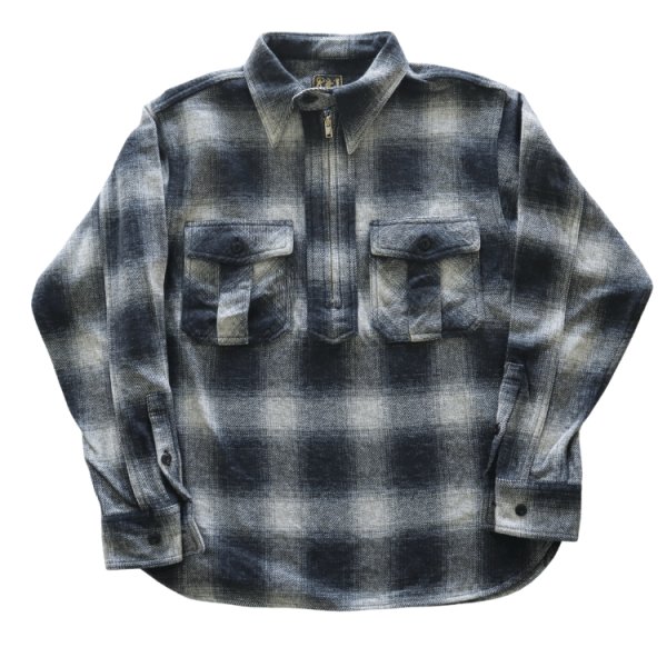 画像15: CUSHMAN クッシュマン 25706 COTTON TWEED CHECK HALF ZIP WORK SHIRTS コットンツイードチェックハーフジップワークシャツ オンブレチェック ハーフジップ チェックシャツ 長袖シャツ (15)