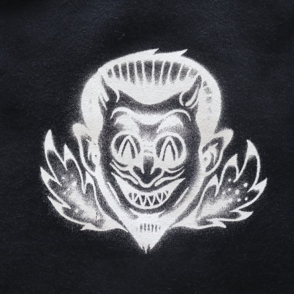 画像6: CUSHMAN クッシュマン x TOP トップ 26386T TOP別注 FULL ZIP SWEAT "HELL ON WHEEL" フルジップスウェット 裏起毛 DEVIL プリント エアブラシ アートワーク (6)