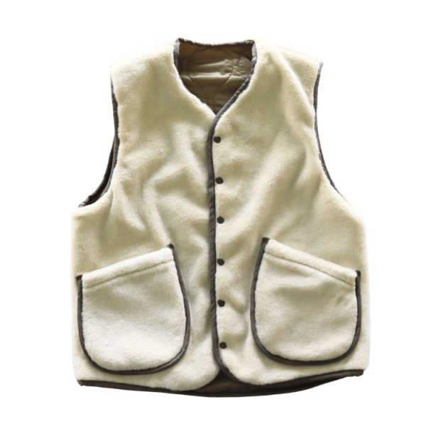 画像7: CUSHMAN クッシュマン 21500 QUILTING & FUR REVERSIBLE VEST キルティングアンドファー リバーシブルベスト ミリタリー キルトベスト アクリルファーリバーシブル インナーベスト アウターベスト (7)