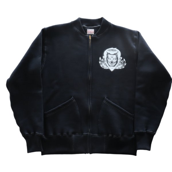 画像4: CUSHMAN クッシュマン x TOP トップ 26386T TOP別注 FULL ZIP SWEAT "HELL ON WHEEL" フルジップスウェット 裏起毛 DEVIL プリント エアブラシ アートワーク (4)