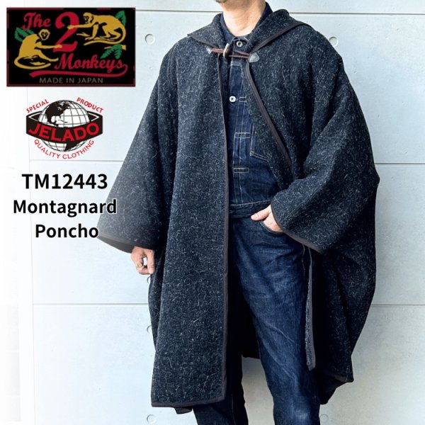 画像1: The 2 Monkeys TM12443 Montagnard Poncho モンタニャールポンチョ 山賊 ケープ モチーフ モンタニャール 山の民 (1)