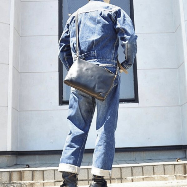 画像12: ART BROWN アートブラウン VGC00074AB Chromexcel Sacoche  クロムエクセル サコッシュ ショルダーバッグ 本革 Horween社製 ホームウェン社 クロムエクセル プルアップレザー エイジング ダブルステッチ ヴィンテージ  日本製 (12)