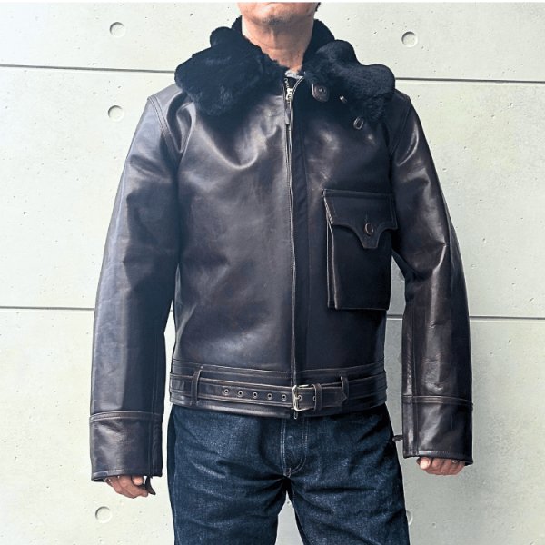 画像2: BUZZ RICKSON'S バズリクソンズ BR80664 WILLIAM GIBSON COLLECTION BLACK B-2 ウィリアムギブソンコレクション ブラックB-2 レザージャケット 革ジャン フライトジャケット B-2 小説家 ウィリアムギブソン ブラックシリーズ ムートン襟 (2)