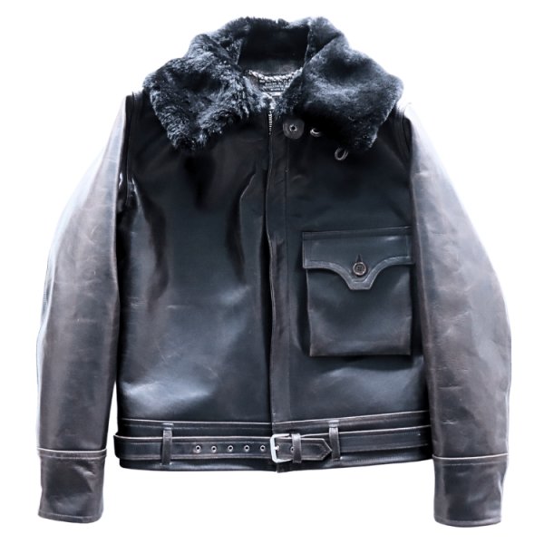 画像4: BUZZ RICKSON'S バズリクソンズ BR80664 WILLIAM GIBSON COLLECTION BLACK B-2 ウィリアムギブソンコレクション ブラックB-2 レザージャケット 革ジャン フライトジャケット B-2 小説家 ウィリアムギブソン ブラックシリーズ ムートン襟 (4)