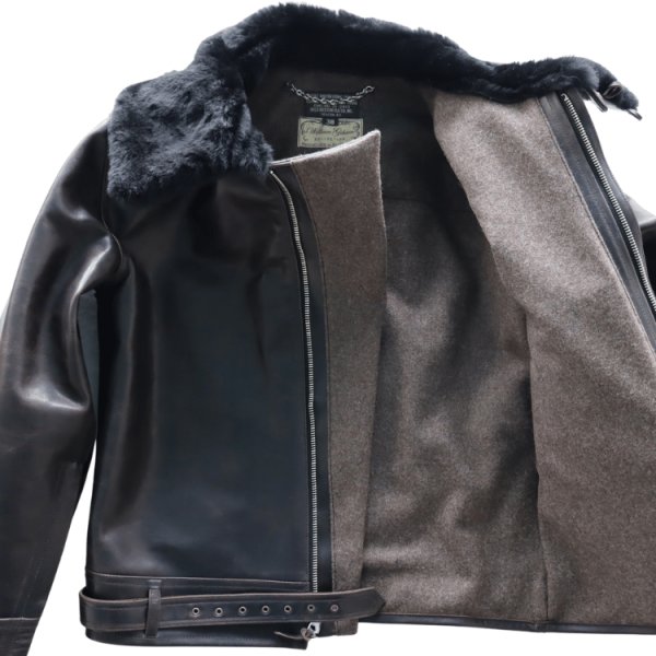 画像13: BUZZ RICKSON'S バズリクソンズ BR80664 WILLIAM GIBSON COLLECTION BLACK B-2 ウィリアムギブソンコレクション ブラックB-2 レザージャケット 革ジャン フライトジャケット B-2 小説家 ウィリアムギブソン ブラックシリーズ ムートン襟 (13)