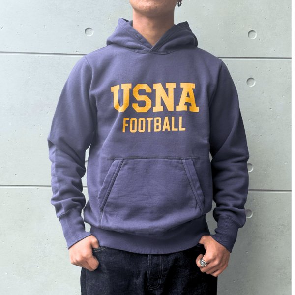 画像2: BUZZ RICKSON'S バズリクソンズ BR69640 SWEAT PARKA U.S.NAVAL ACADEMY スウェットパーカー U.S.ナーバルアカデミー ミリタリーパーカー USNA フットボール カンガルーポケット (2)
