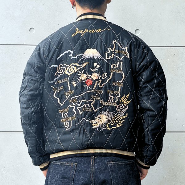 画像5: TAILOR TOYO テーラー東洋 TT15792-128 Mid 1950s Style Velveteen Souvenir Jacket “ROARING TIGER” × “JAPAN MAP” 別珍スーベニアジャケット 別珍 スカジャン 虎 日本地図リバーシブル 2トーン サテン生地 スーベニアジャケット 刺繍 (5)