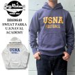 画像1: BUZZ RICKSON'S バズリクソンズ BR69640 SWEAT PARKA U.S.NAVAL ACADEMY スウェットパーカー U.S.ナーバルアカデミー ミリタリーパーカー USNA フットボール カンガルーポケット (1)