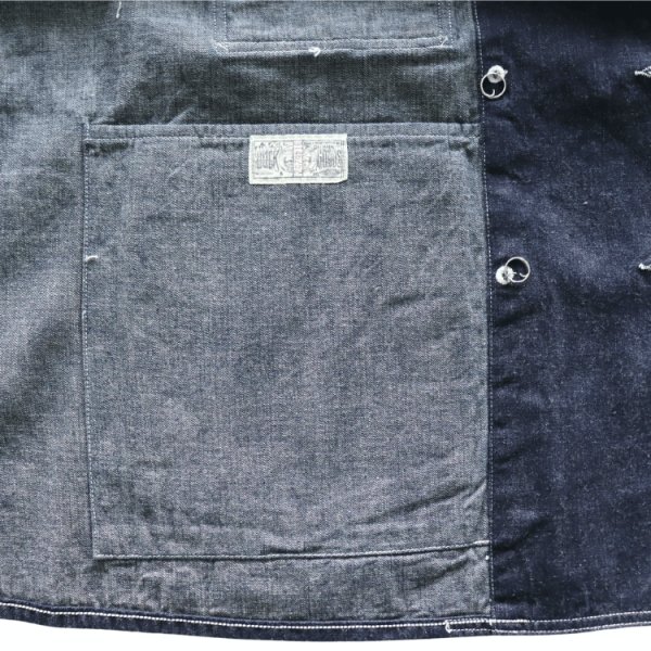 画像9: HEADLIGHT ヘッドライト HD15844 HEADLIGHT 9.5oz. SPECIAL WEAVE DENIM DOUBLE BREASTED COAT スペシャルウィーブデニム ダブルブレストコート コート ジャケット ダブルコート ワークコート チェンジボタン (9)