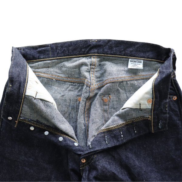 画像8: SUGAR CANE シュガーケーン SC42025 13oz. DENIM WAIST OVERALLS 2025 MODEL (WIDE LEG) 13オンス デニム ウエストオーバーオールズ 2025年モデル Gパン デニムパンツ 1936年モデルベース ワイド 太め スタンダードデニム (8)