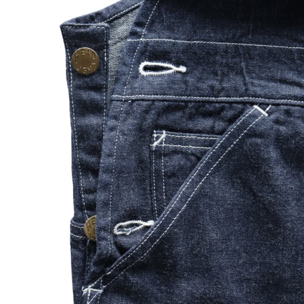 画像6: HEADLIGHT ヘッドライト HD42611 HEADLIGHT 9.5oz. SPECIAL WEAVE DENIM HIGH BACK OVERALLS スペシャルウィーブデニム ハイバックオーバーオール デニム ワークパンツ オーバーオール 1925年モデル (6)