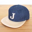 画像2: JELADO ジェラード AB21750 JELADO×BRUNEL＆Co.HATMAKERS B.B.CAP ブルーネルハットメイカーズ  ベースボールキャップ 帽子 カウハイド  ホースハイド 白タグ デニム 革 (2)