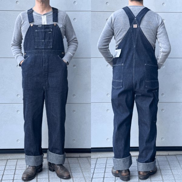 画像2: HEADLIGHT ヘッドライト HD42611 HEADLIGHT 9.5oz. SPECIAL WEAVE DENIM HIGH BACK OVERALLS スペシャルウィーブデニム ハイバックオーバーオール デニム ワークパンツ オーバーオール 1925年モデル (2)