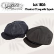 画像1: DAPPER'S ダッパーズ LOT1836 Classical Casquette TypeA クラシカルキャスケット 帽子 キャスケット ノンウォッシュ インディゴ デニム ブラックデニム クラシカル (1)