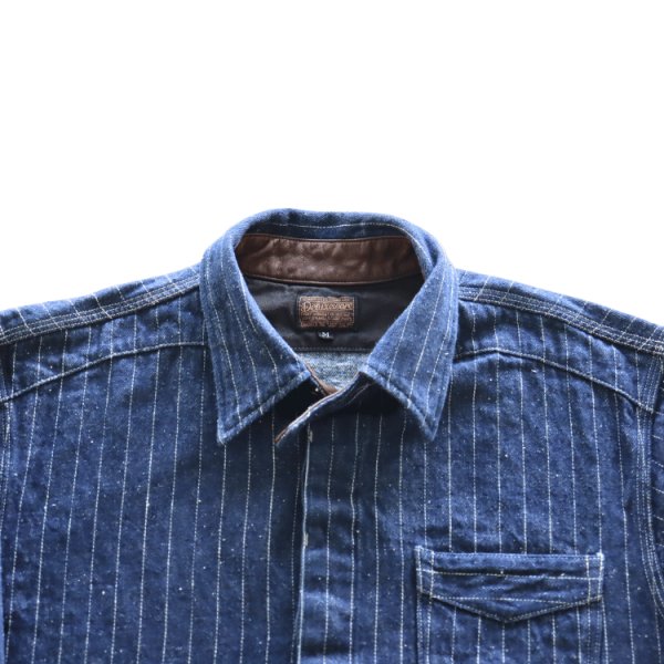 画像5: DELUXEWARE デラックスウエア 7630A DENIM NEL SHIRT デニムネルシャツ ネルシャツ デニムストライプネル デニムヘビーネル (5)