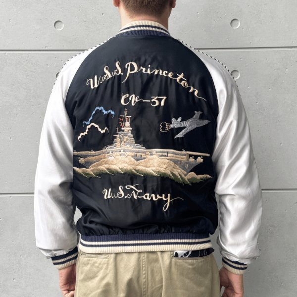 画像3: TAILOR TOYO テーラー東洋 TT15877-219 Late 1950s Style Acetate Souvenir Jacket “USS PRINCETON” × “MAIKO”アセテートスーベニアジャケット USSプリンストンx舞妓 スカジャン リバーシブル 2トーン 両面アセテート生地 スーベニアジャケット 刺繍 (3)
