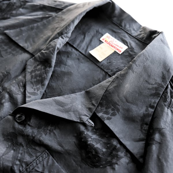 画像6: CUSHMAN クッシュマン 25616 PINEAPPLE JACQUARD OPEN COLLAR SHIRTS パイナップルジャガードオープンカラーシャツ 長袖シャツ メンズ パイナップル柄 ジャガード織り (6)