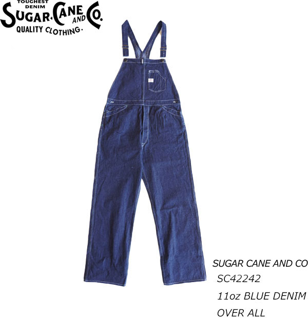 SUGAR CANE シュガーケーン SC42242 11oz BLUE DENIM OVER ALL ブルー