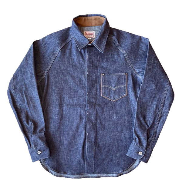 6.5oz vintage deformed denim shirt