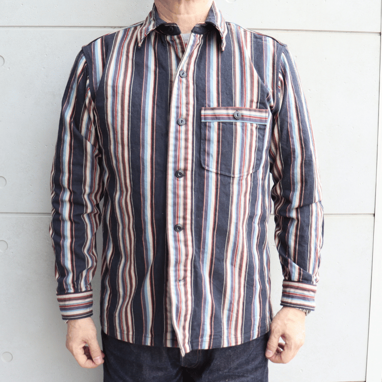 DELUXEWARE デラックスウエア HV-56 NATIVE STRIPE 長袖シャツ