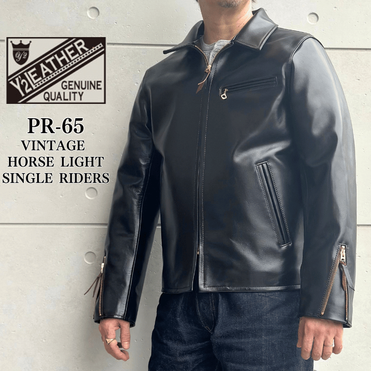Y2レザー　VINTAGE HORSE LIGHT SINGLE RIDERS y'2 leather | vintage horse light single riders black (pr-65