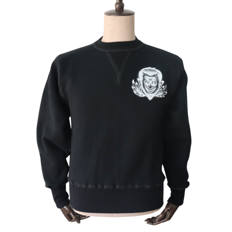 CUSHMAN クッシュマン 26901P PRINT SET IN SLEEVE SWEAT HELL ON