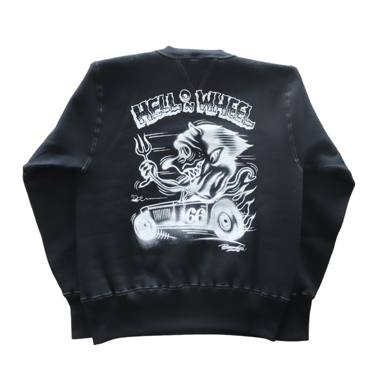 CUSHMAN クッシュマン 26901P PRINT SET IN SLEEVE SWEAT HELL ON